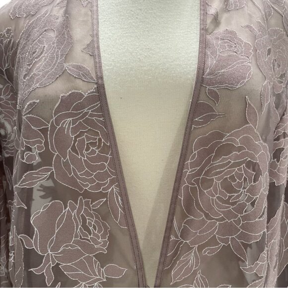 Jacques Vert Sheer Floral Embroidered Kimono UK 16 Wedding Occasion Cover Up - Picture 6 of 12